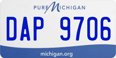MI license plate DAP9706