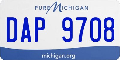 MI license plate DAP9708