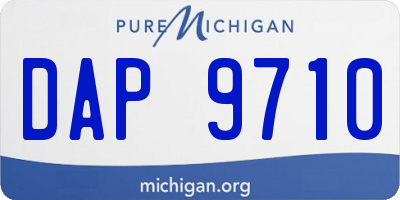 MI license plate DAP9710