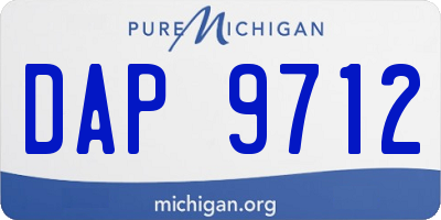 MI license plate DAP9712