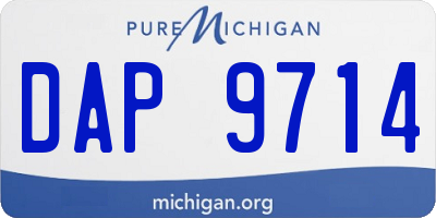 MI license plate DAP9714