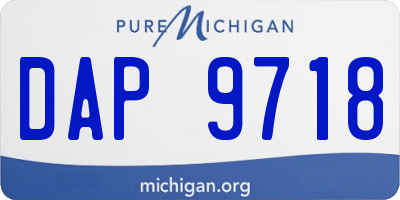 MI license plate DAP9718
