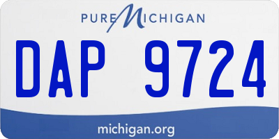 MI license plate DAP9724