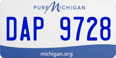 MI license plate DAP9728