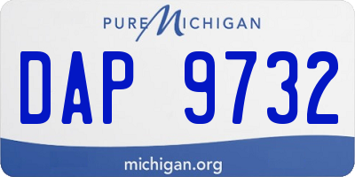 MI license plate DAP9732