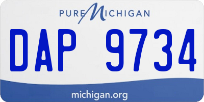 MI license plate DAP9734