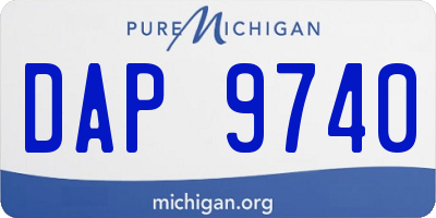 MI license plate DAP9740