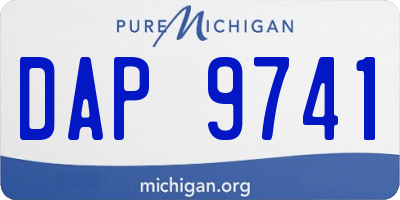 MI license plate DAP9741