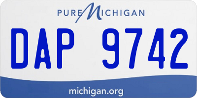 MI license plate DAP9742