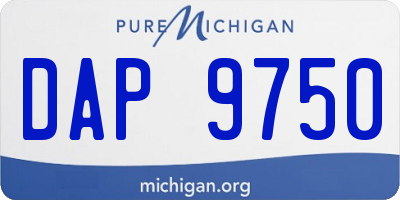 MI license plate DAP9750