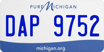 MI license plate DAP9752