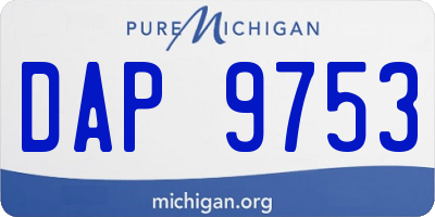 MI license plate DAP9753