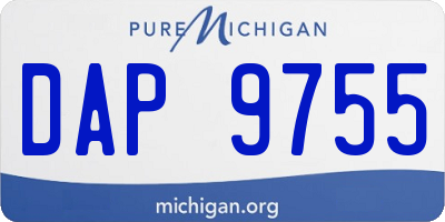 MI license plate DAP9755