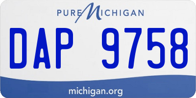 MI license plate DAP9758