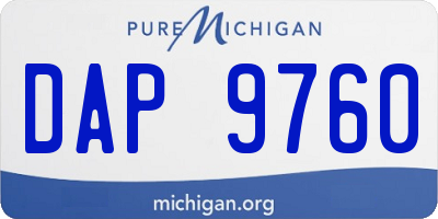 MI license plate DAP9760