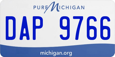 MI license plate DAP9766