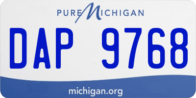 MI license plate DAP9768