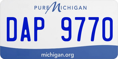 MI license plate DAP9770
