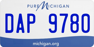 MI license plate DAP9780