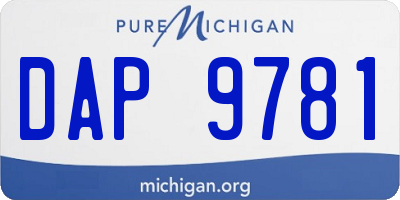 MI license plate DAP9781