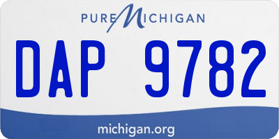 MI license plate DAP9782
