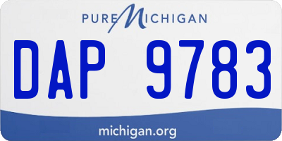 MI license plate DAP9783