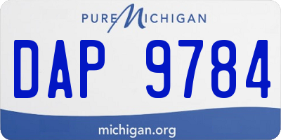 MI license plate DAP9784