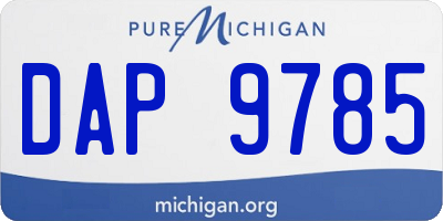 MI license plate DAP9785
