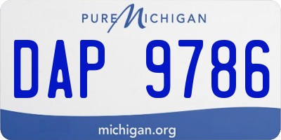 MI license plate DAP9786