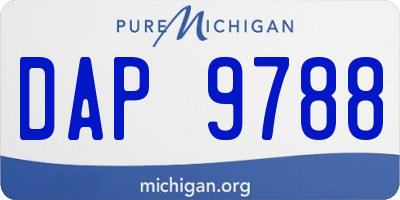 MI license plate DAP9788