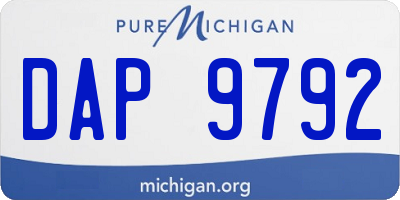 MI license plate DAP9792