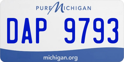 MI license plate DAP9793