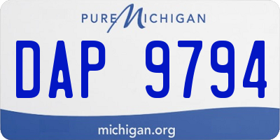 MI license plate DAP9794