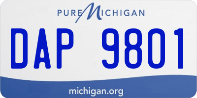 MI license plate DAP9801