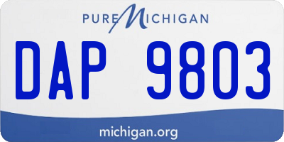 MI license plate DAP9803
