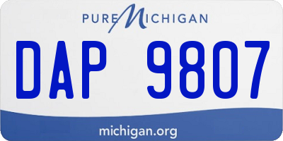 MI license plate DAP9807