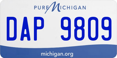 MI license plate DAP9809