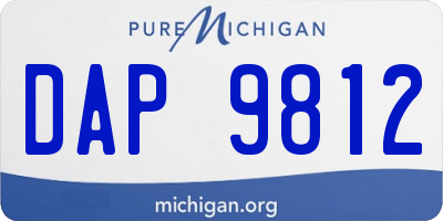 MI license plate DAP9812