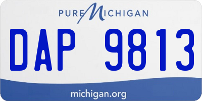 MI license plate DAP9813