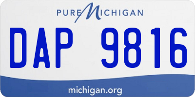 MI license plate DAP9816