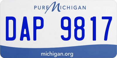 MI license plate DAP9817