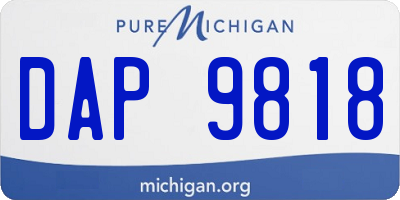 MI license plate DAP9818