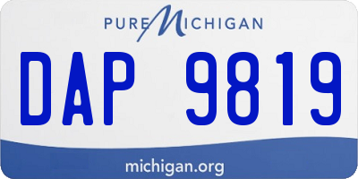 MI license plate DAP9819