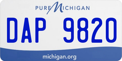 MI license plate DAP9820