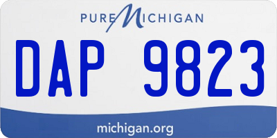 MI license plate DAP9823