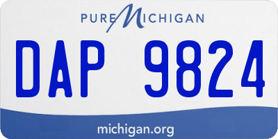 MI license plate DAP9824