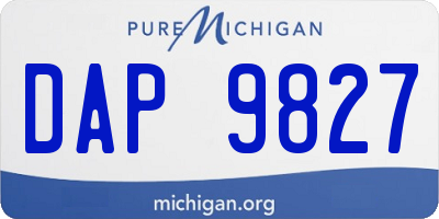 MI license plate DAP9827