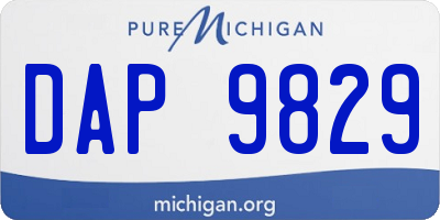 MI license plate DAP9829