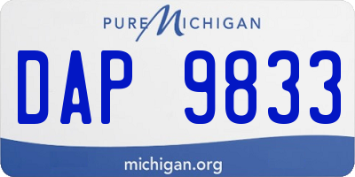 MI license plate DAP9833