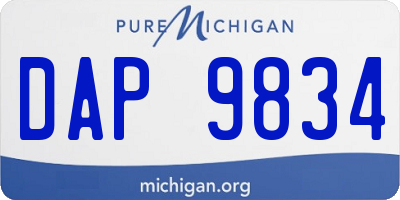 MI license plate DAP9834
